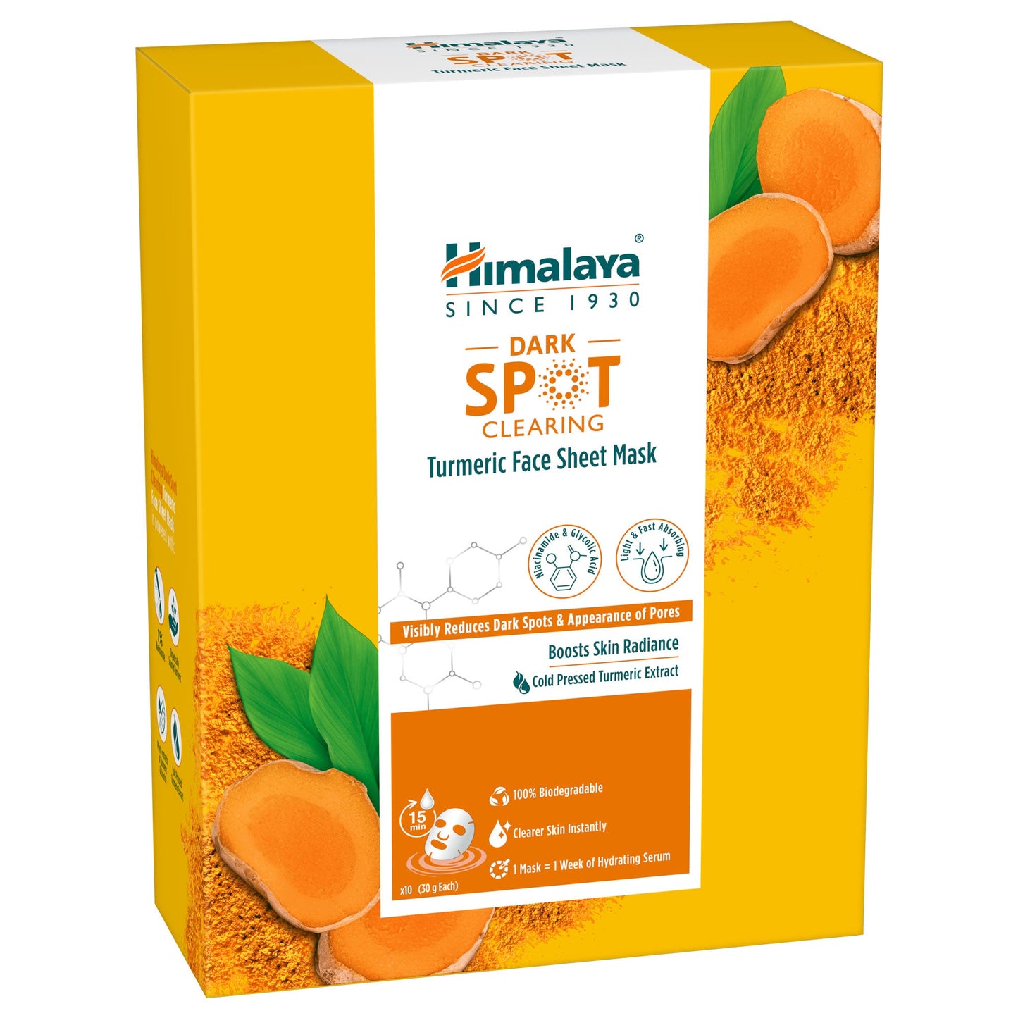 【Himalaya】 Himalaya Dark Spot Clearing Turmeric Face Sheet Mask|ヒマルアヤダルクスポットクルエアリングターメリックフェイスシートマスク
