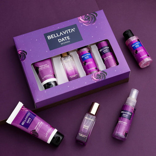 【Bella Vita】 Date Woman Travel-Size Gift Set|デイトウーマン トラベルサイズ ギフトセット(シャワージェル・ボディローション・ボディミスト・パフューム)