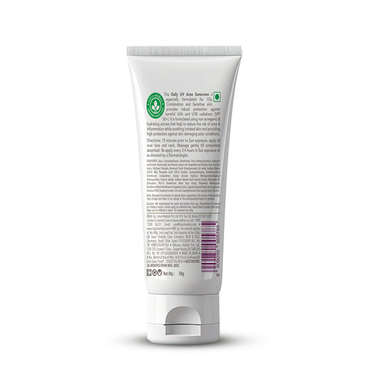 DermaBotanics Daily UV acne sunscreen SPF 50+ PA +++++ 50gm