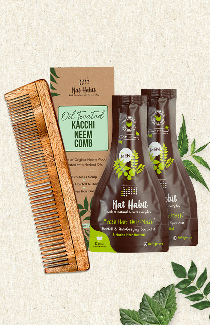 Dual Tooth Comb & Men's NutriMask コンボパック3点入り