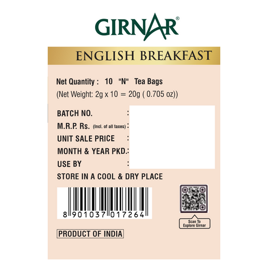 Black Tea Bags - English Breakfast 10 Tea Bags