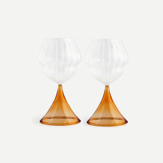 PAJARO WINE GLASSES (SET OF 2) 10.6(長さ) x 10.6(幅) x 19.7(高さ); 直径: 10.6