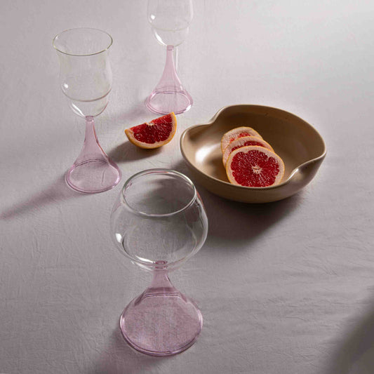 BLUSH WINE GLASSES (SET OF 2) 8.3(L) x 8.3(B) x 21.3(H); 直径: 8.3