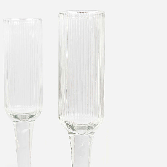ONDULE CHAMPAGNE GLASSES (SET OF 2) 4.8(L) x 4.8(B) x 21.3(H); 直径: 4.8