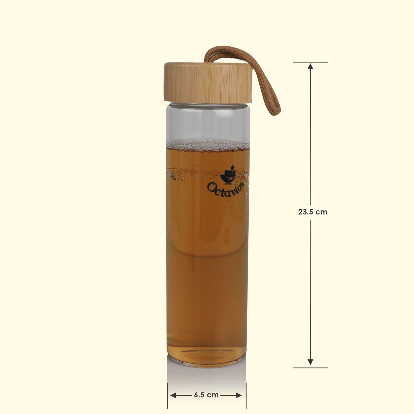 Borosilicate Glass Bottle With Wooden Cap - 600ML 600ml