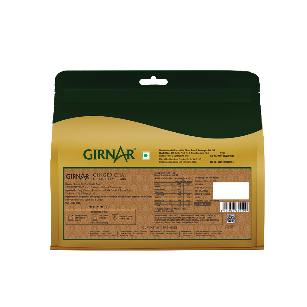 Instant Tea Premix With Ginger 10 Sachets