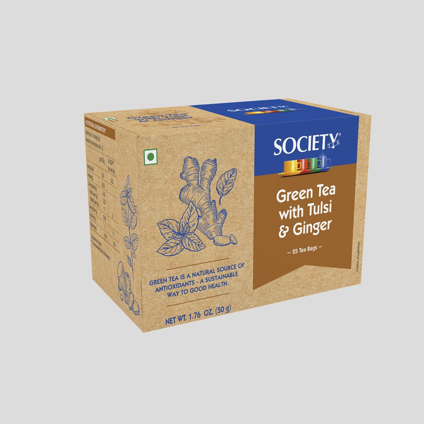 Society Green Tea With Tulsi & Ginger 25 TB (50 g) 25 TB