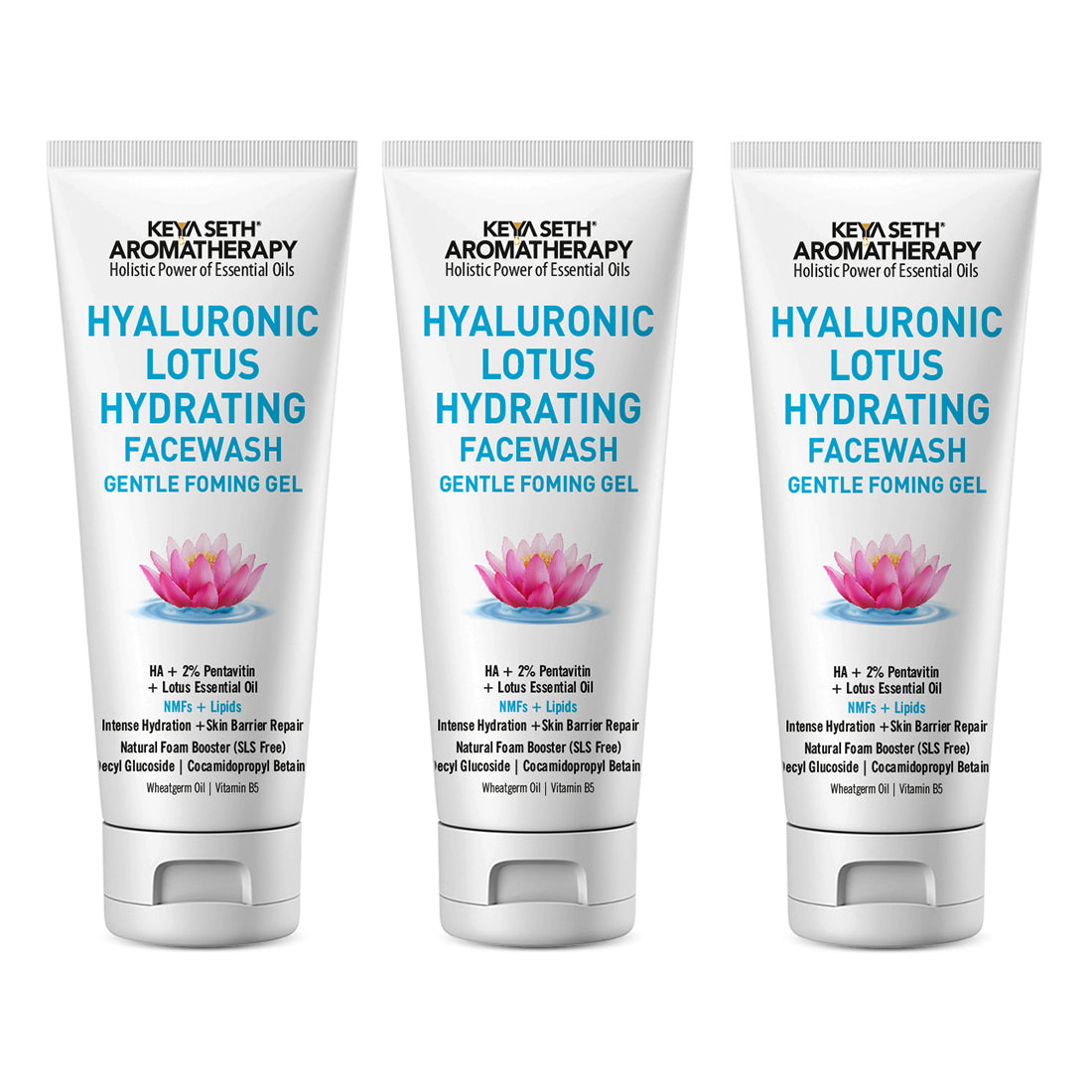 Hyaluronic Lotus Hydrating Facewash, 2 % Pentavitin + Natural Glucoside Foaming, NMFs + Lipids, Skin Barrier Repair, Gentle SLS Free 100ml