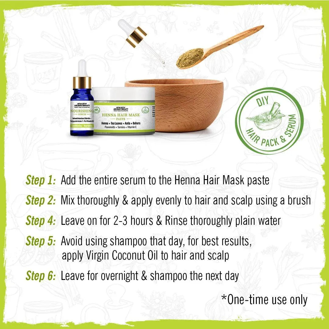 Henna Hair Mask Paste & Serum, B5 Hair Conditioning Booster, Soft & Shiny, Nourishing & Hair Growth, Tea Leaves Amla 100g