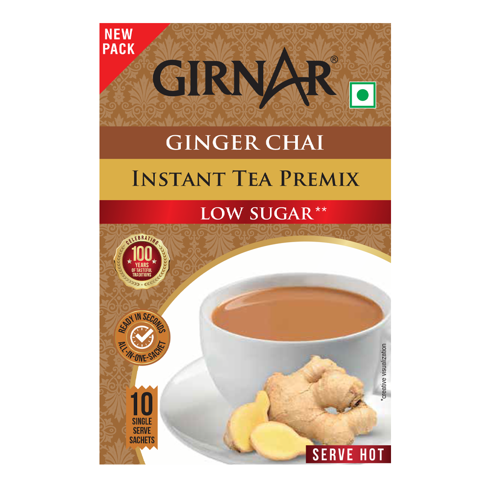 Instant Tea Premix With Ginger (Low Sugar) 10 Sachets