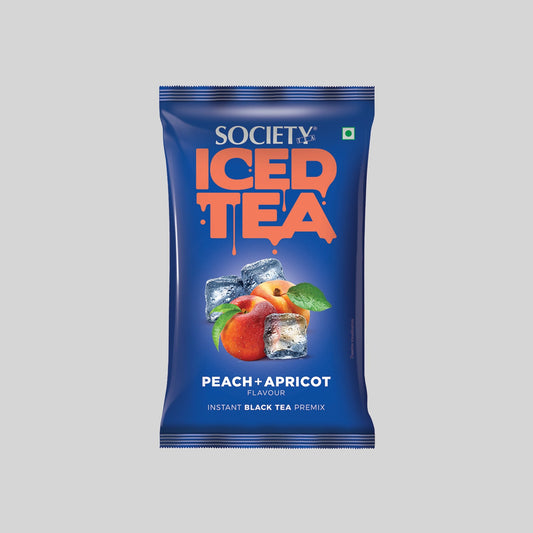 Society Iced Premix Tea Peach Apricot Black 100 g Pouch - Pack of 10 100 g x 10