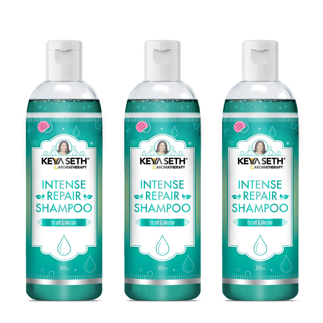 Intense Repair Shampoo for Dry Damaged Hair- Softens, Nourishes & Strengthens Hair with Pro -Vitamin B5 & Geranium Oil 200ml x 3