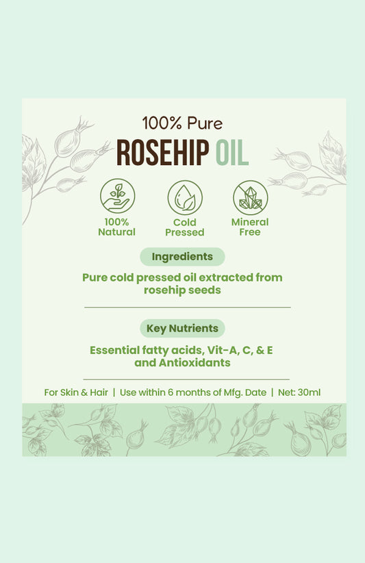 Pure Cold Pressed Rosehip Oil 30ml