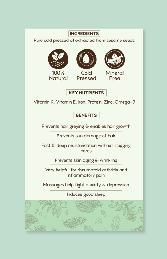 Pure Cold Pressed Sesame (Til) Oil 200ml