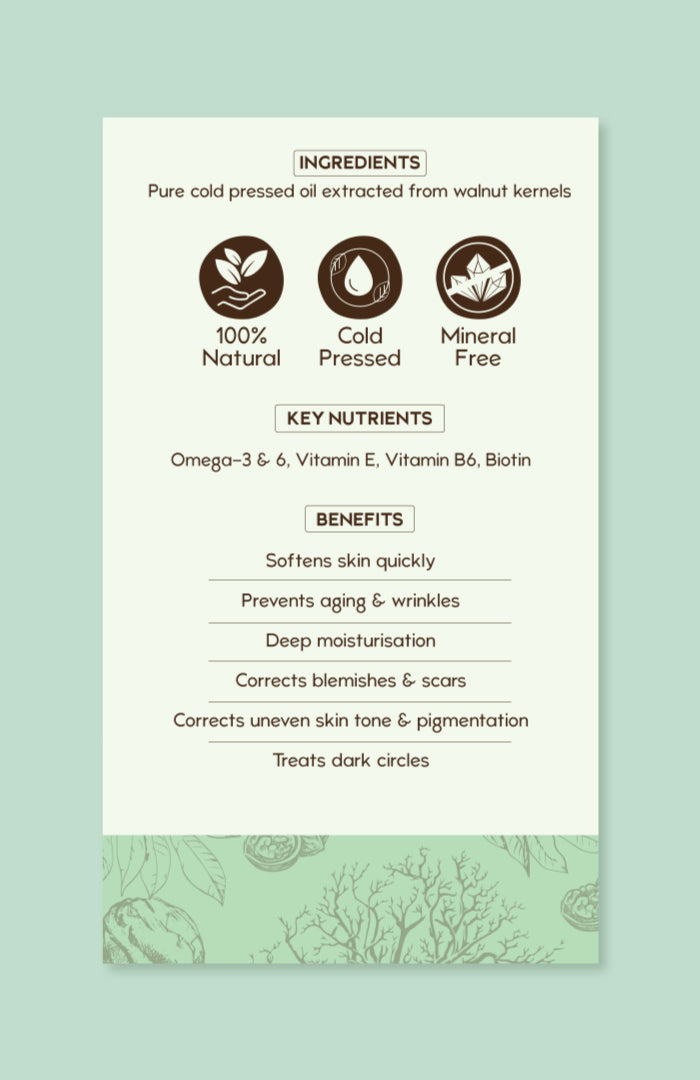 Pure Cold Pressed Walnut (Akhrot) Oil 30ml