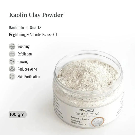 Kaolin Clay Powder Face Pack For Women & Men, Brightening + Absorbs Excess Oil 100g