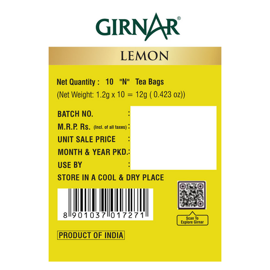 Green Tea Bags - Lemon 10 Tea Bags