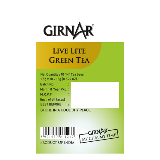 Green Tea Bags - Live Lite 10 Tea Bags