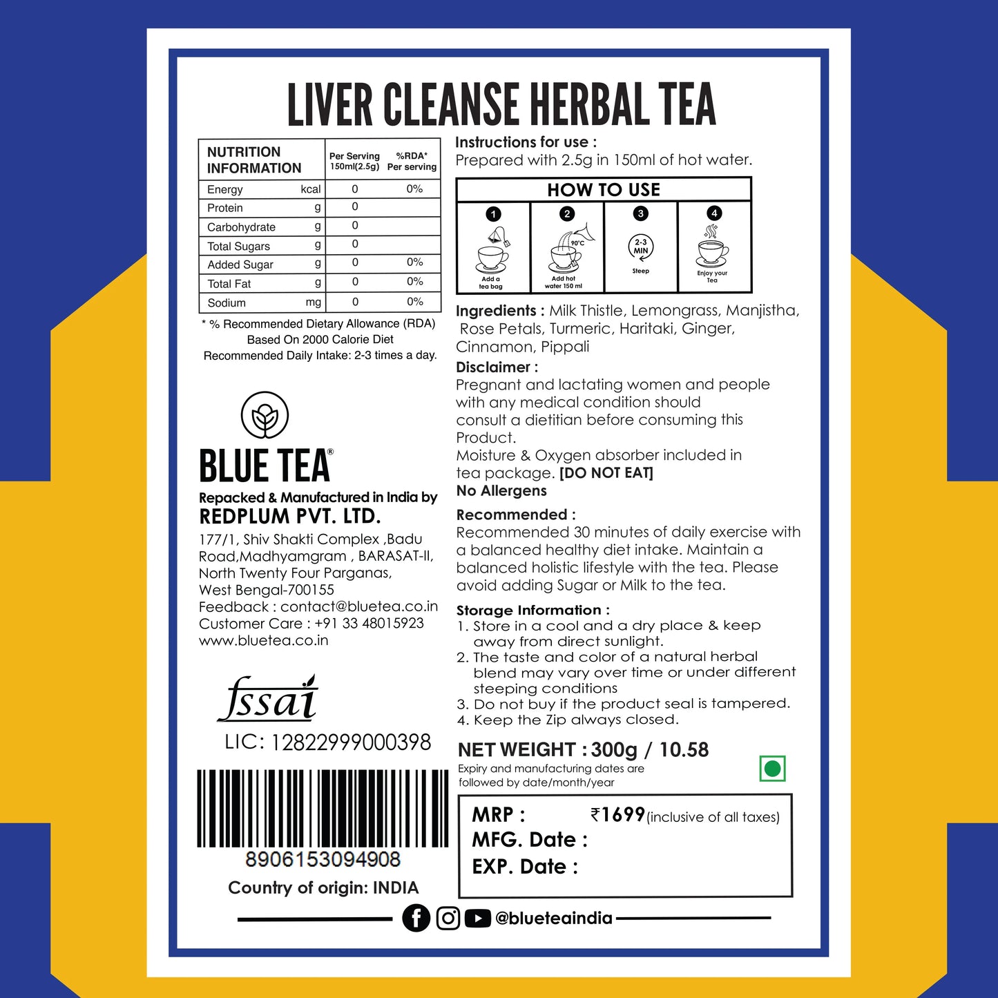 Liver Cleanse Herbal Tea- 120 Tea Bags 120 Tea Bags