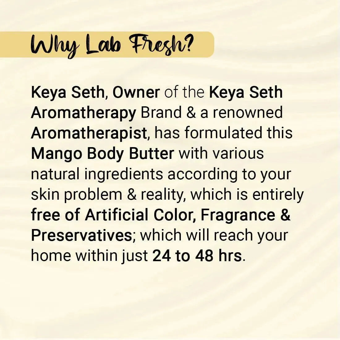 Lab Fresh Mango Body Butter Enriched with Rose & Geranium Oil for Long Last Moisturization & Nourishment for Men & Women All Skin Types 190g