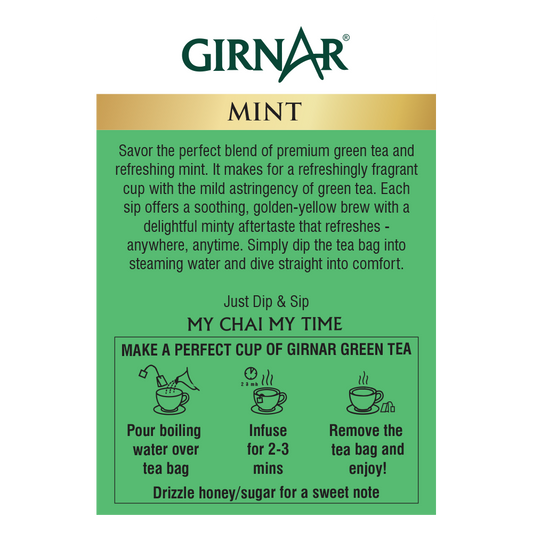 Green Tea Bags - Mint 10 Tea Bags