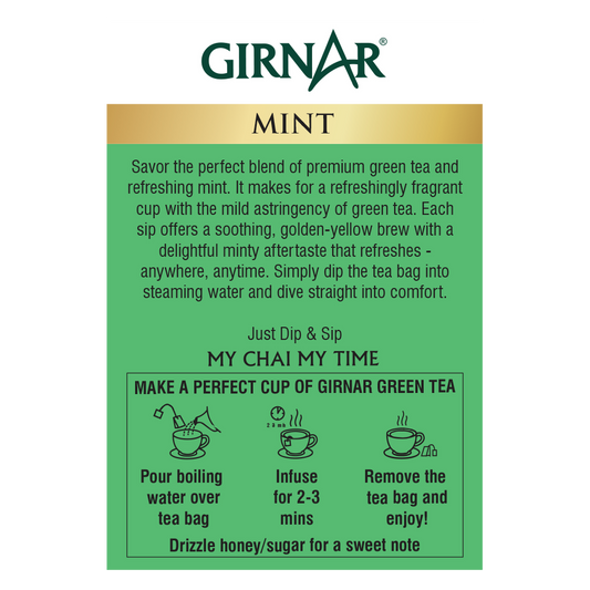 Green Tea Bags - Mint 10 Tea Bags