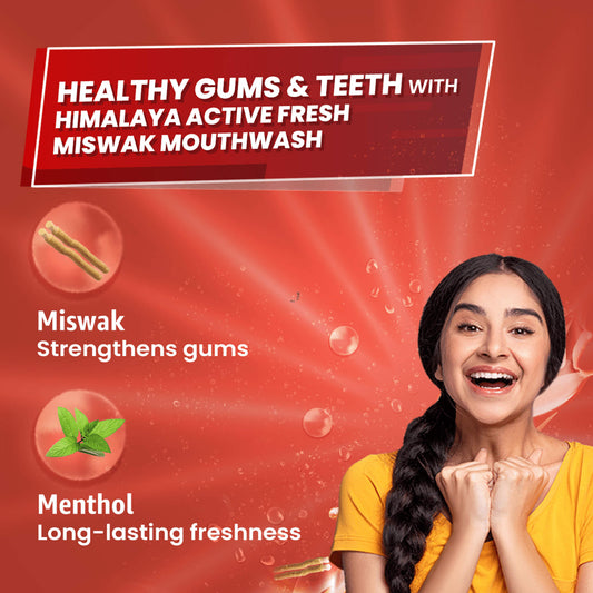 Himalaya Active Fresh Miswak Mouthwash 215ml