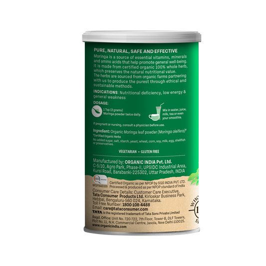 【Organic India】 Organic Moringa Powder|オーガニック モリンガパウダー|100 g x 2