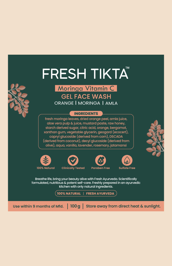 Moringa Vit-C Gel Tikta Face Wash 100g
