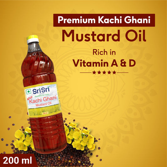 Premium Kachi Ghani Mustard Oil Bottle, 200 ml 200ml