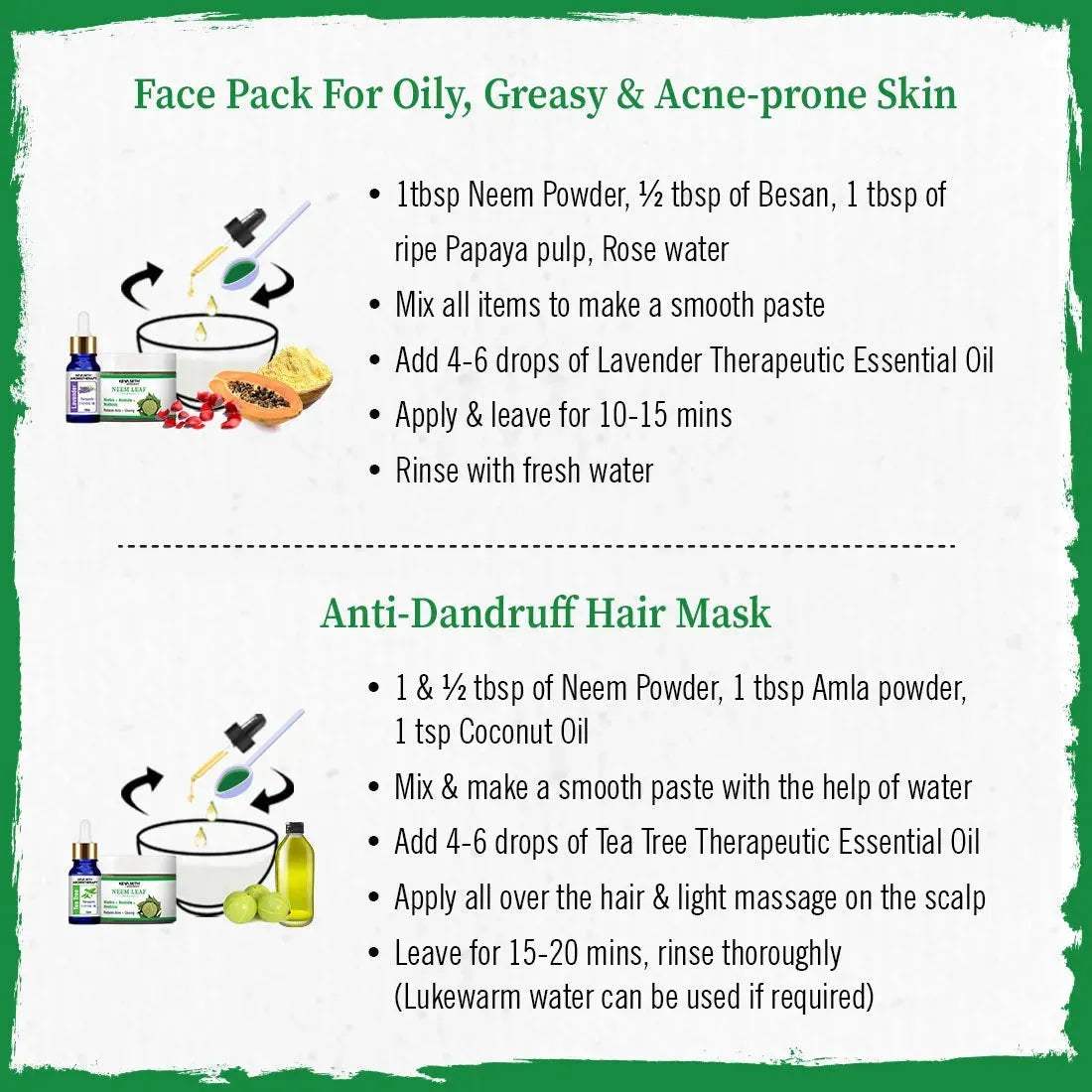 Neem Leaf Powder Face Pack for Women & Men Reduces Acne & Oily Skin + Glowing 100g