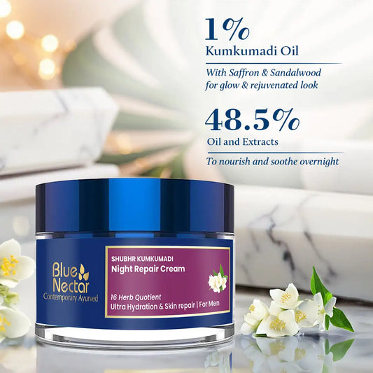 Kumkumadi Night Cream for Men for Ultra Hydration & Skin Repair (16 Herbs, 50g) 50g