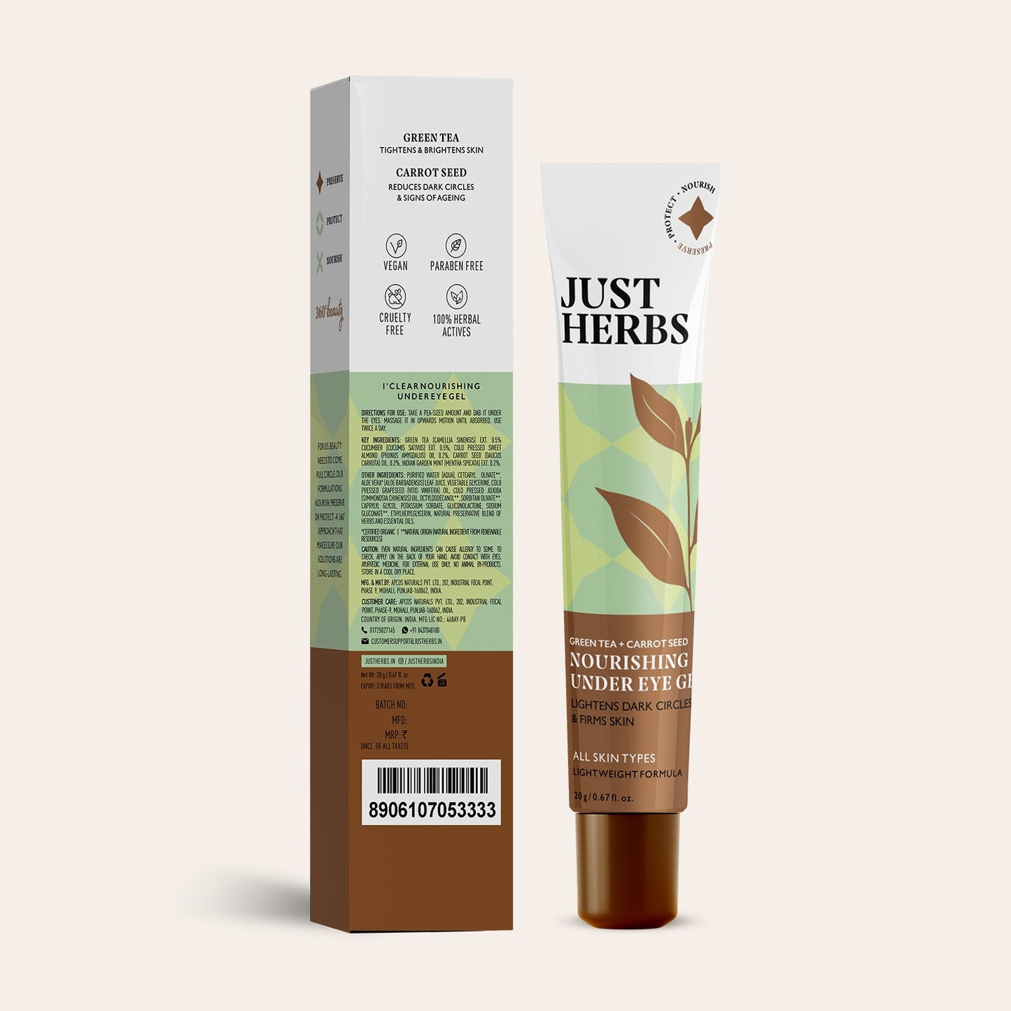 Nourishing Under Eye Gel with Green Tea and Carrot Seed 20g