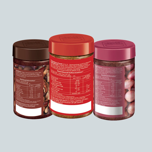 Onion Chutney + Dry Garlic Chutney + Tamarind Date Chutney 200 g x 2 + 100 x 1