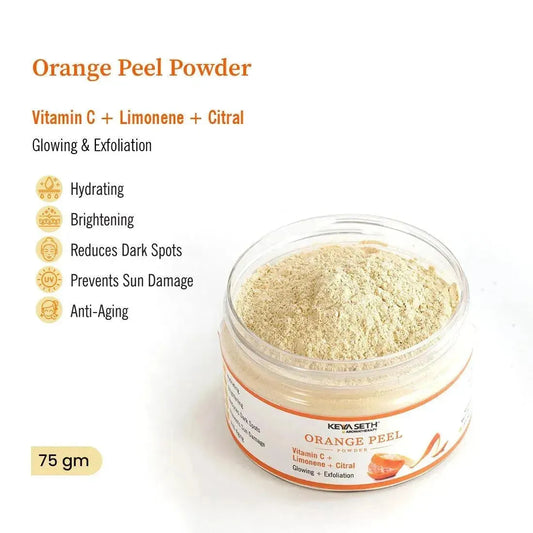 Orange Peel Powder Vitamin C Face Pack for Women & Men, Glowing Skin Exfoliation 75g