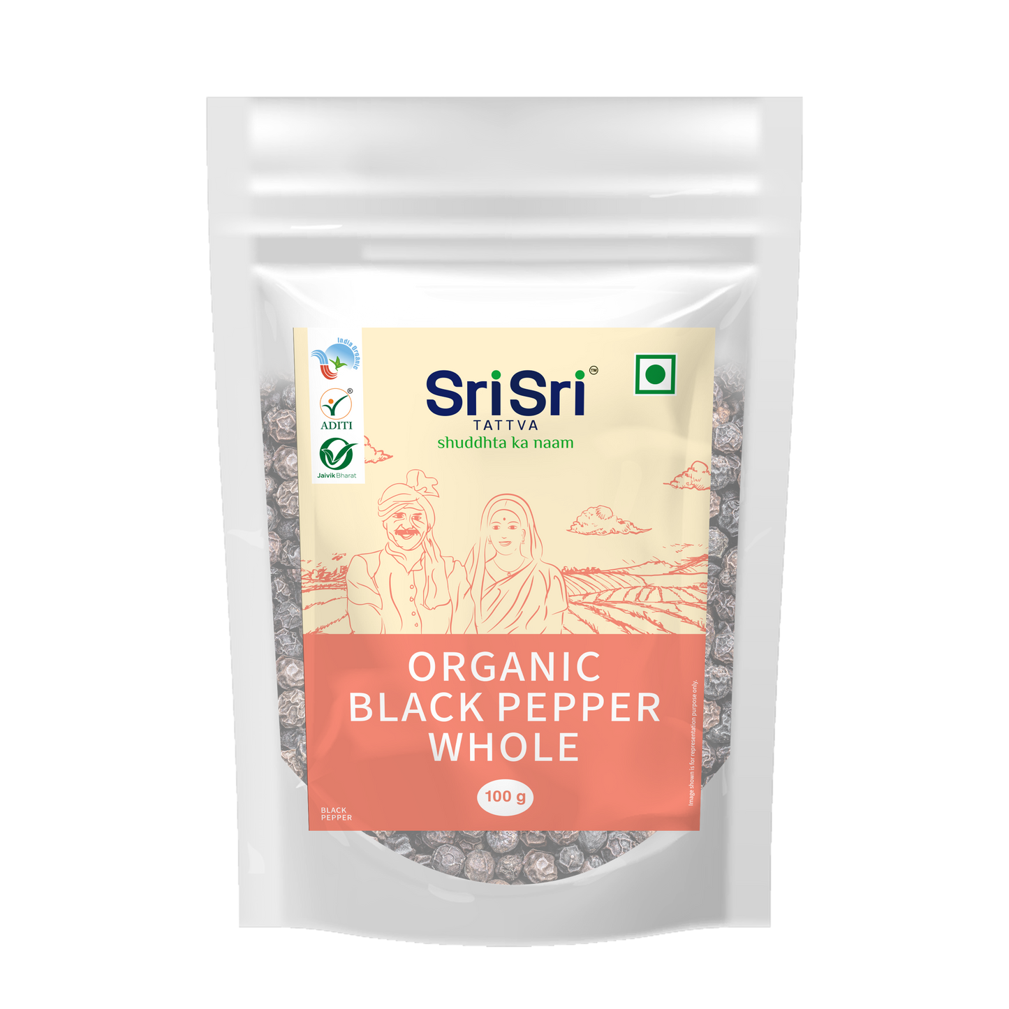 【Sri Sri Tattva】 Organic Whole Black Pepper (Kali Mirch Sabut)| オーガニック ブラックペッパー ホール(カリ・ミルチ・サブート)| 100g