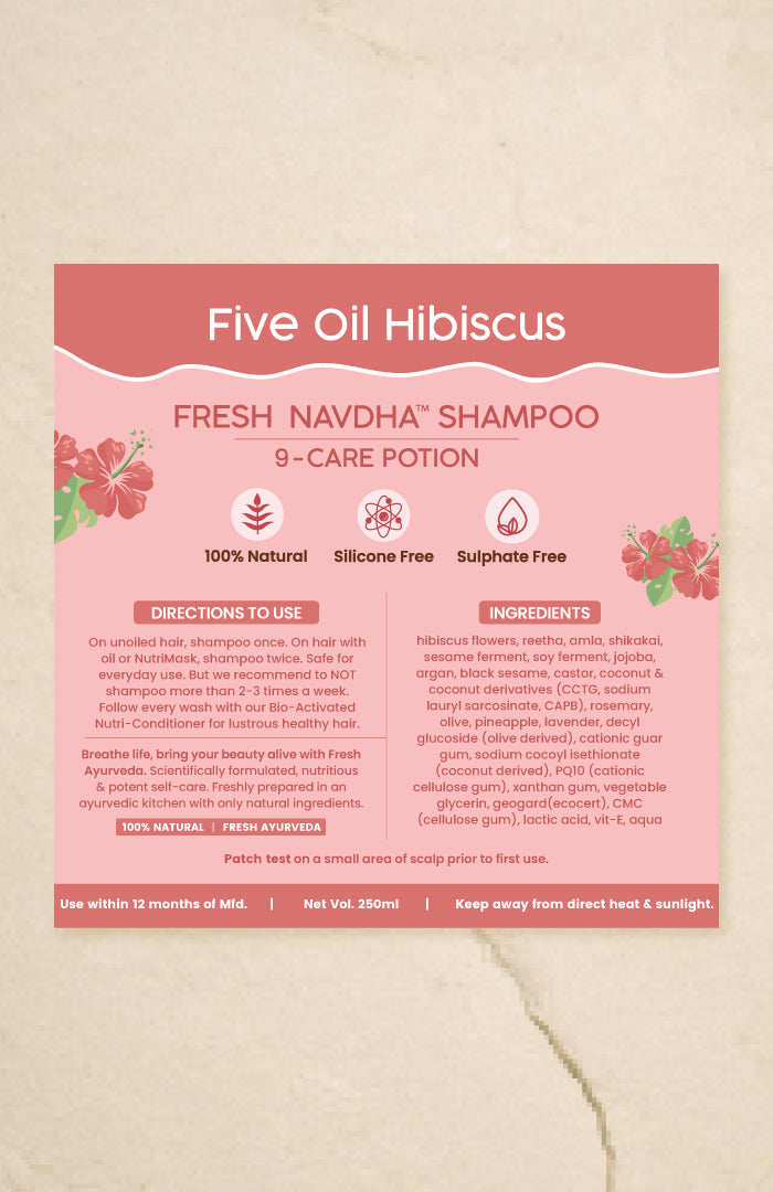 Five Oil Hibiscus Repair Navdha Shampoo 250ml × 2