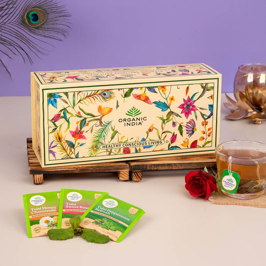 【Organic India】 Premium Speciality Tulsi Tea Box|プレミアム スペシャリティ トゥルシー ティーボックス|60 Teabags