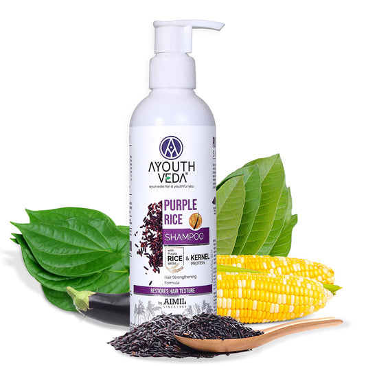 Purple Rice Shampoo with Rice Water, Kernel Protein, Eggplant, Betel & Guava Leaves | Deeply Nourishes, Repairs Damage & Moisturizes Scalp | SLS/SLES-Free | Ideal for Colored & Treated Hair | 200ml 200ml