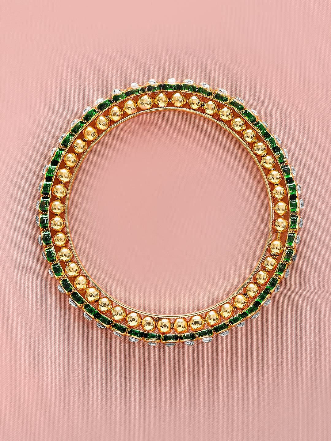 Timeless Gleam of Kundan Bangles 2.8 - Large