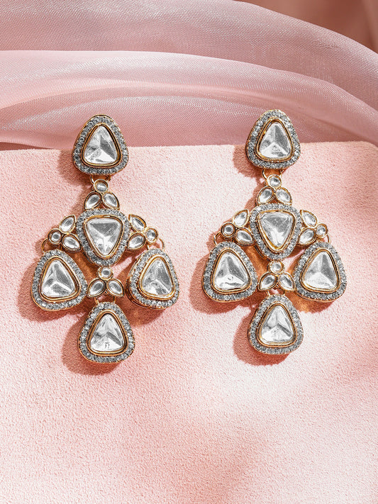 Designer Edge Kundan Danglers フリーサイズ