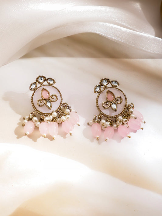 Lustrous Pastel Pink Earrings フリーサイズ