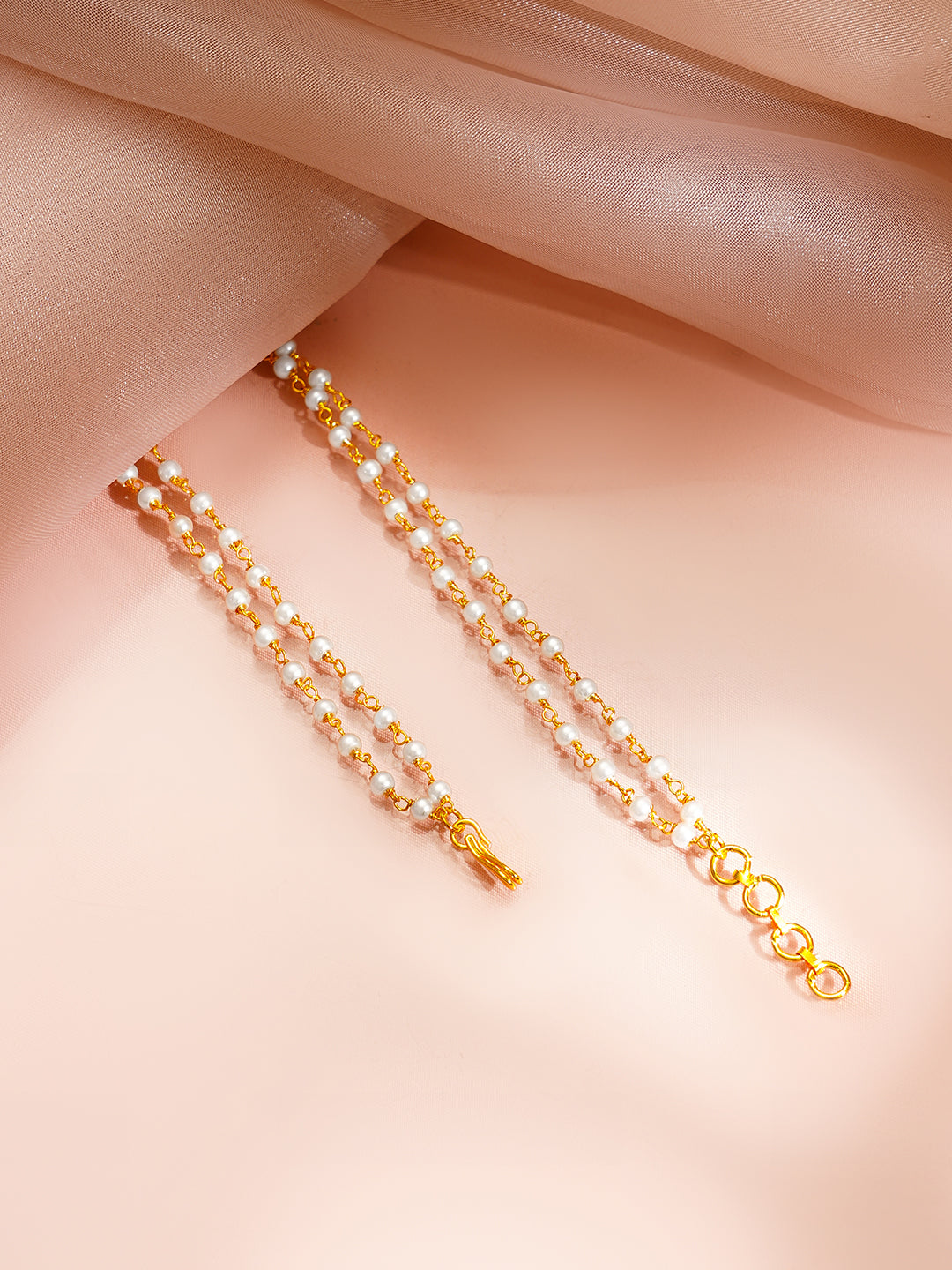 【Rubans】 Gold Plated Moon Design Floral Pearl Beaded Kundan Pendant|ゴールドメッキ ムーンデザイン フローラル パールビーズ クンダン ペンダント