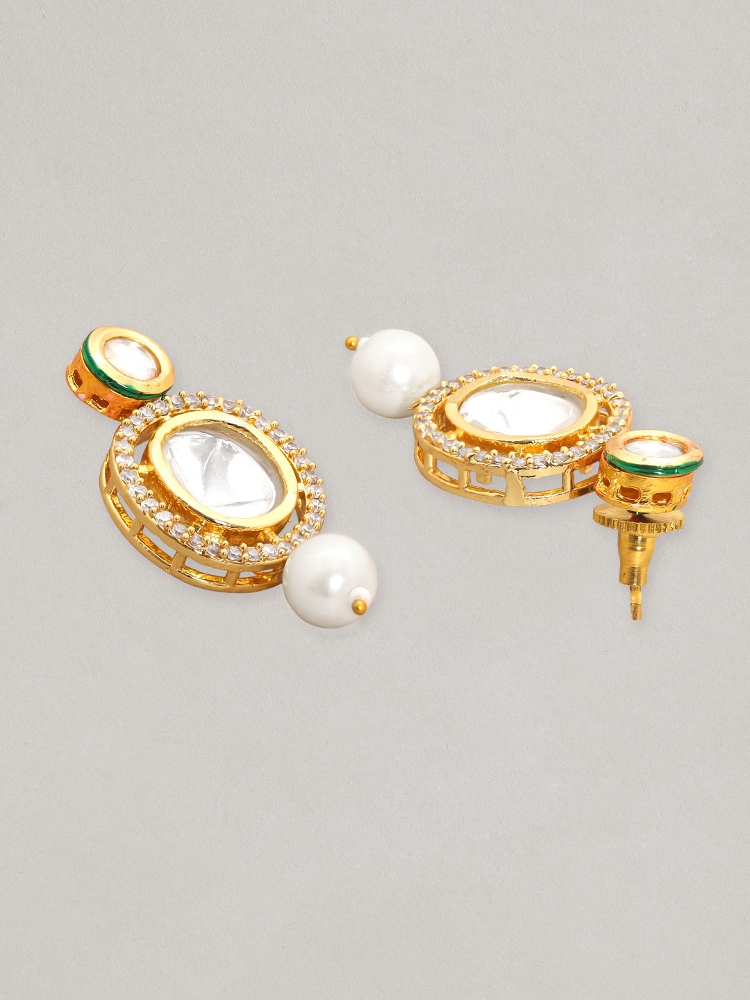 Kundan & Beads Long Necklace Set Gold