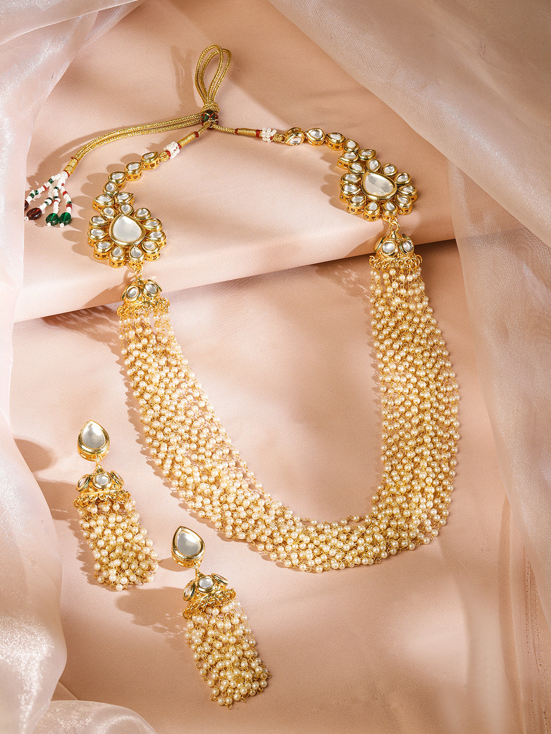 Golden Hour Kundan Pearl Necklace Set Gold