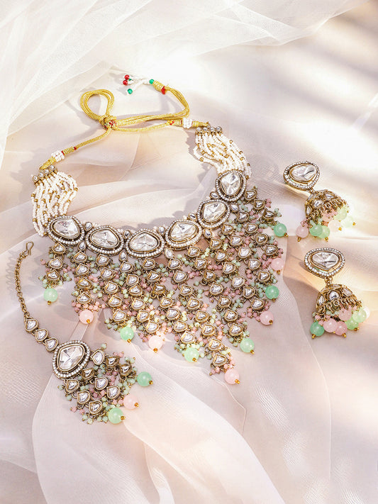 Palace Jewel Luxe Kundan Necklace Set フリーサイズ