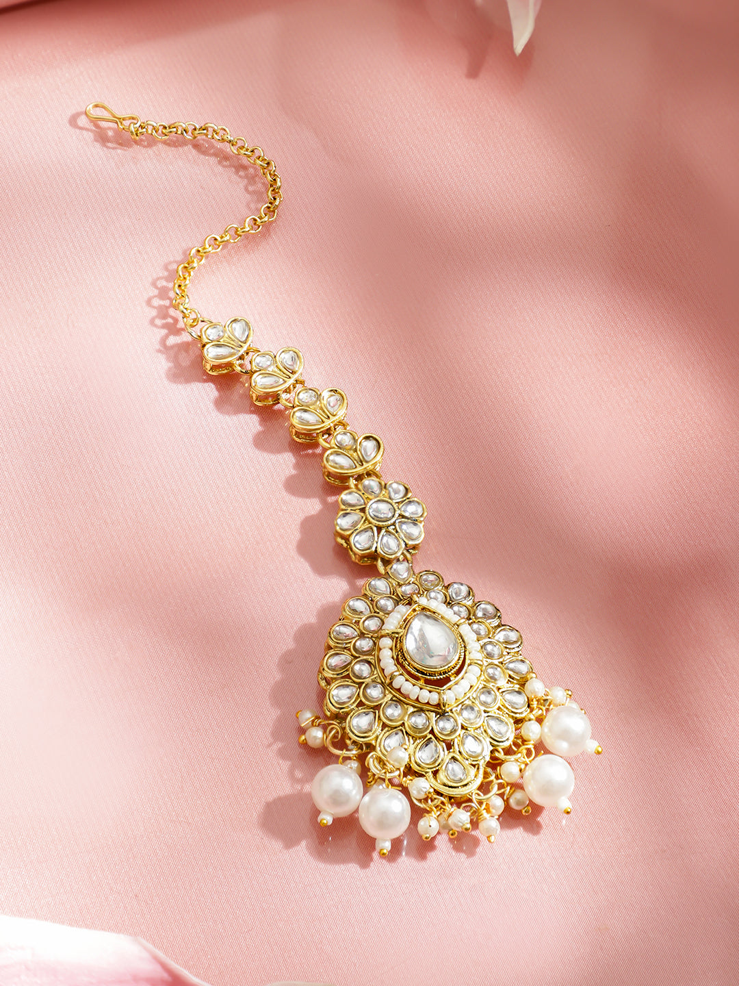Palace Art Kundan Pearl Necklace Set フリーサイズ