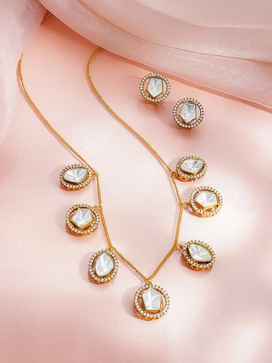 Golden Charm Glow Drop Necklace Length - 23 cm
