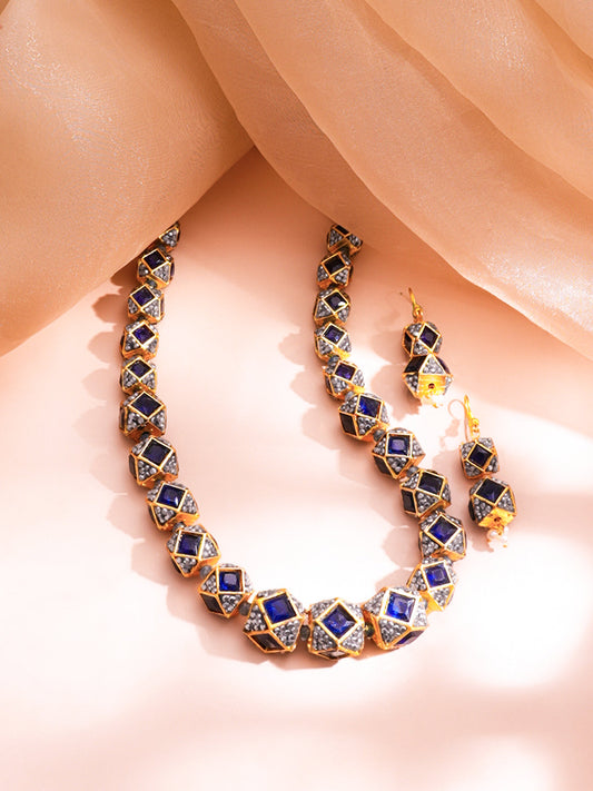 Midnight Blue Luxe Charm Necklace Length - 16 cm