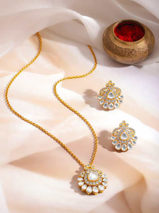 Radiant Kundan Glow Pendant Set フリーサイズ